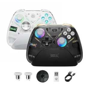 AOLION K20 Wireless Game Controller (Not for PlayStation/Xbox) - Anti-Drift Hall Effect Gamepad with Charging Dock, RGB Lighting, Swappable D-Pad, Cable Included, Compatible with Switch, PC, iPad, Smartphone - Accessories for Gamers