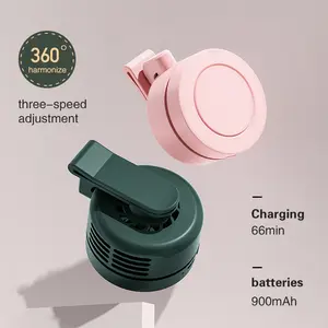 Mini Wearable Waist Fan – 360° Rotating Bladeless Airflow, USB or Battery Operated, Hands-Free Cooling for Hiking, Farming, and Camping