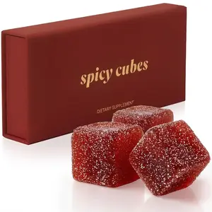 Spicy Peach Gummies with Chili Sugar Coating - Fruity Sweet & Spicy Candy - Maca Root & Muira Puama Blend - Fun Snack for Parties & Social Moments - 8 Pieces Healthcare Natural