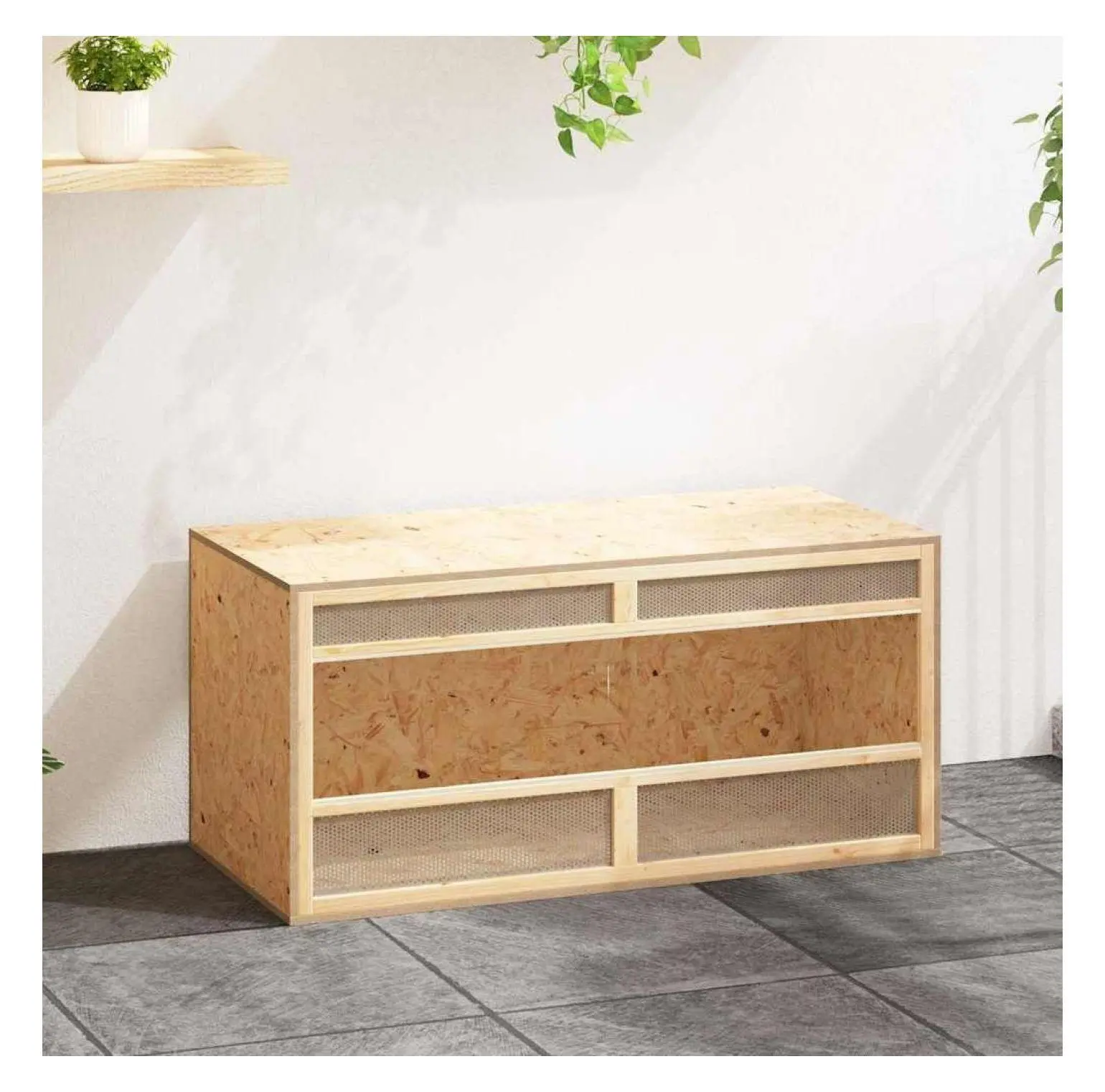 Engineered Wood Reptile Terrarium, 39.4"x18.5"x18.5" Glass Secure Habitat - Well-Ventilated Enclosure for Lizards/Snakes, Multicolour Pet Supplies