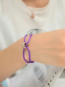 Hot Selling Simple Three-Ring Bracelet Trendy Stack Bangle Couple Style Adjustable Woven Rope Hand Strap Versatile High-Quality Design Trendy Jewellery Accessories