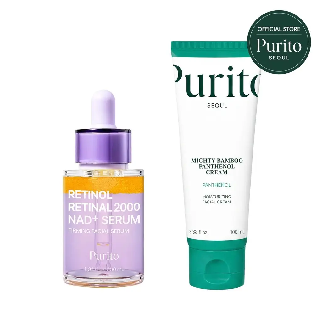 [Purito Official] Retinol Recovery Duo | Retinal Retinol Serum & Barrier Moisturizer Set | Barrier Recovery Set | Lightweight Recovery Set l Korean Skincare