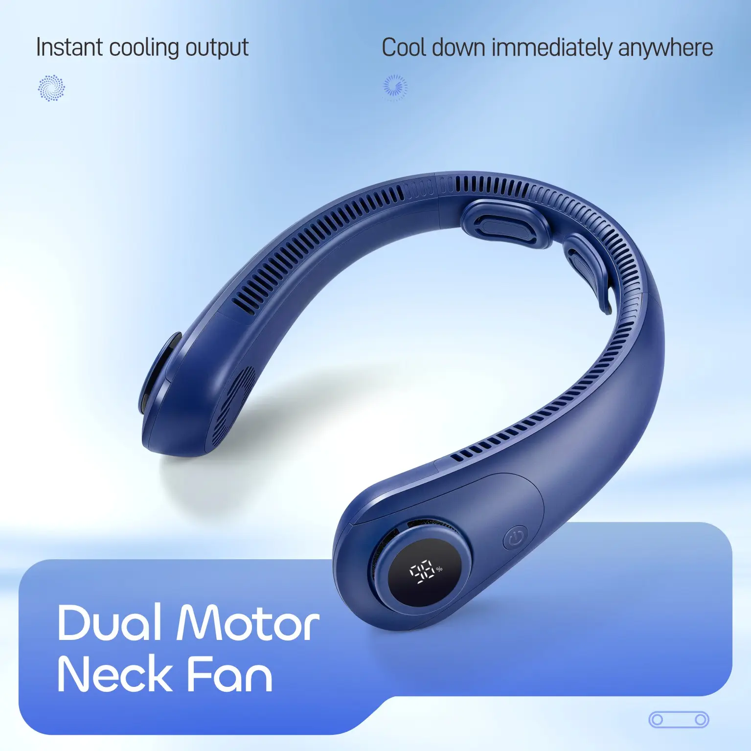 Hands-Free Wearable Personal Fan - Portable Multifunctional Neck Fan with LED Digital Display for Outdoor, Office Use, Portable Multifunctional Fan