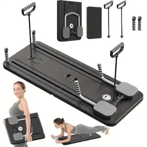 Multifunctional Foldable Pilates Trainer - Abdominal Fitness Board with Resistance Bands, 8-in-1 Foldable Pilates Auto-Rebound Board, Abdominal Strength Protection Pad home