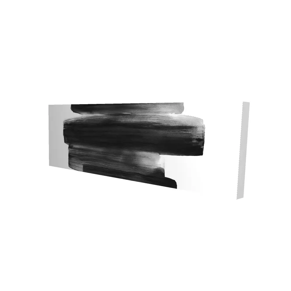 212 MAIN 16x48 in. High-Def Contemporary Art Print - Minimalist Black Shapes Artistic Artwork, Modern Abstract Art for Bedroom Home Decor Supplies