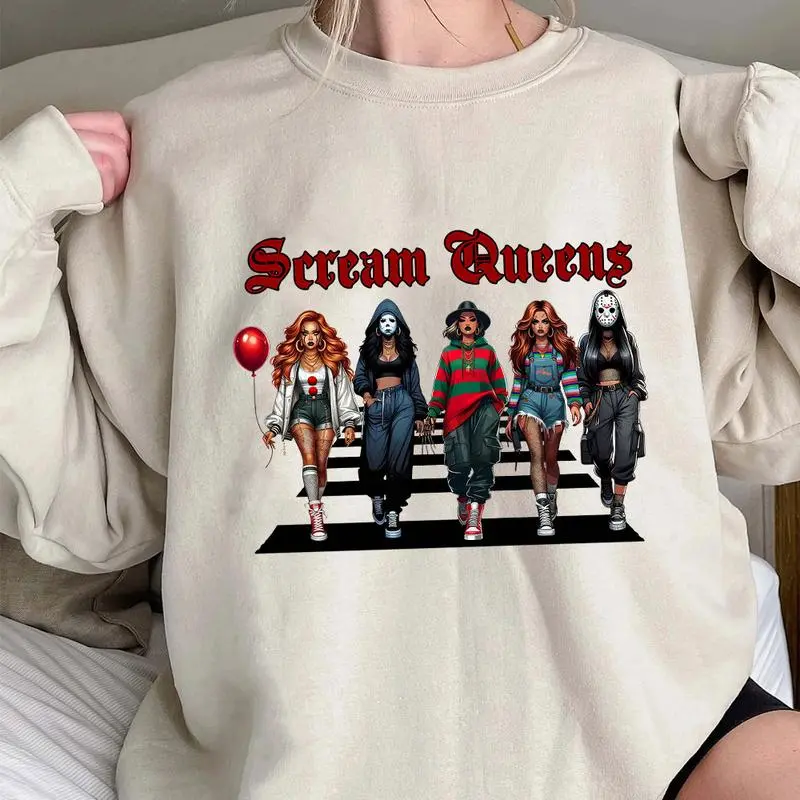 Halloween Horror Characters Scream Queens Shirt, Halloween Graphic Tee Shirt, Halloween Horror Shirt, Halloween Horror Girls Shirt