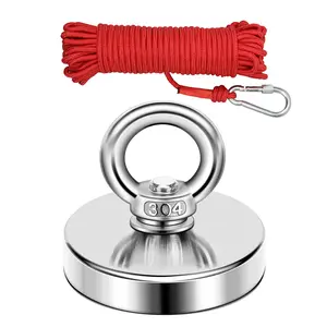 Fishing Magnet, 350 LBS Pulling Force Heavy Duty  Rare Earth Magnet,  for Retrieving in River and Magnetic
