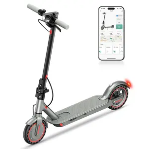 350W Brushless Motor D8 Pro Electric Scooter 8.5-Inch Explosion-Proof Tires 28MPH Max Speed 7.8Ah Battery 265 Lbs Max Load 3 Speed Modes Foldable Portable Front Rear Lights City Commuter App Smart Control