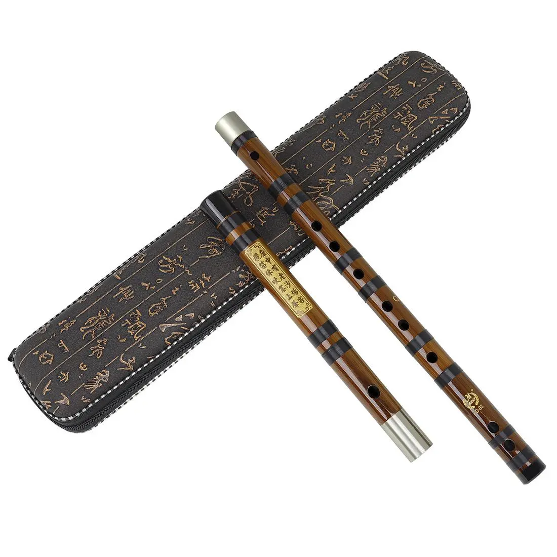 Bamboo Flute, C Key Bamboo Flute with Storage Box, Portable, Chinese Musical Instrument for Beginners, Musical Instrument for Gift