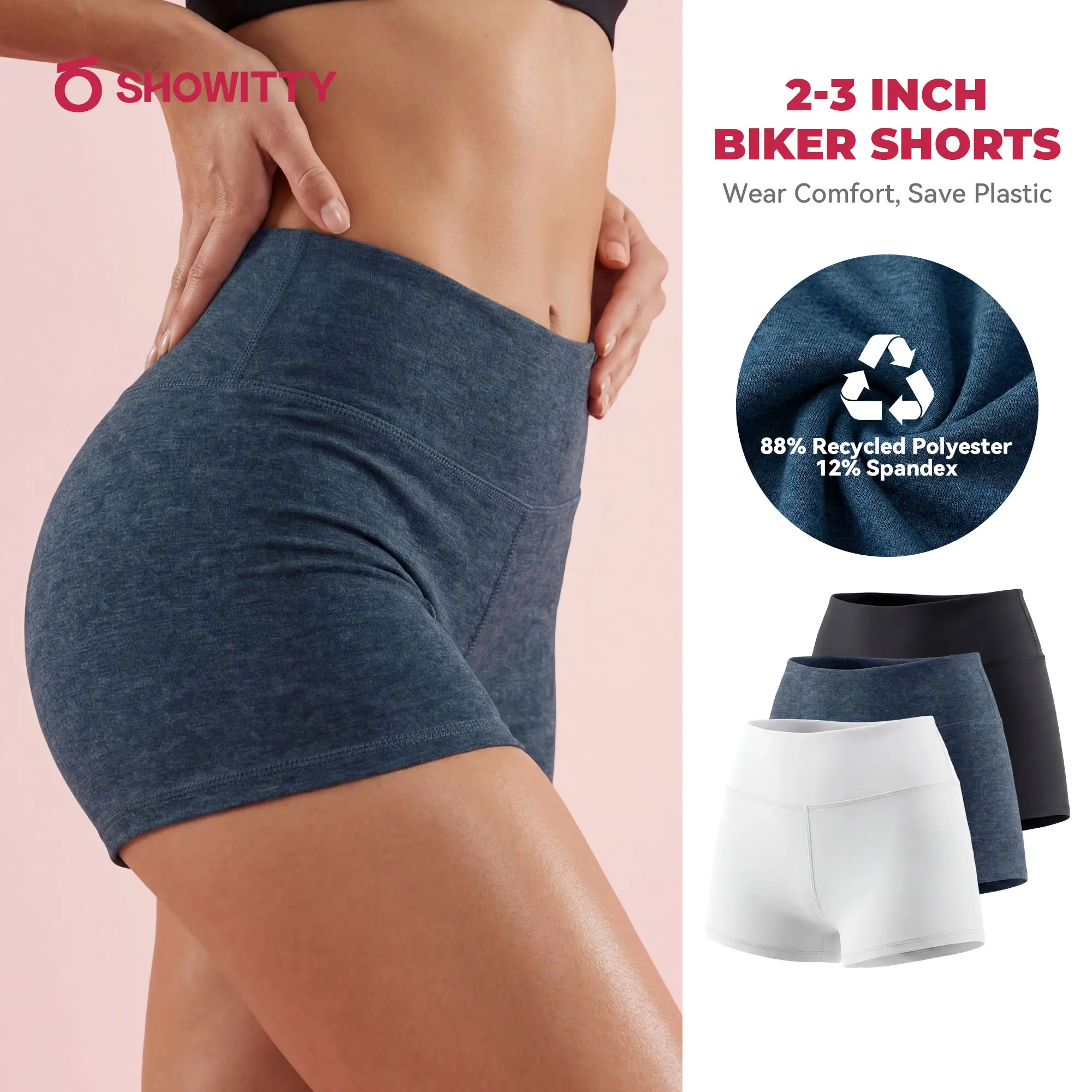 SHOWITTY Womens High Waisted Biker Shorts – Tummy Control Workout Shorts, Lightweight Stretch Yoga Shorts for Summer#SummerWins#DealsForYouDays