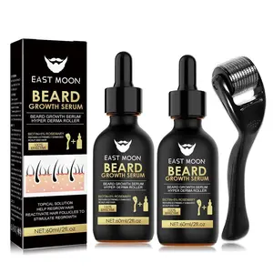 Mother's Day Gifts Beard Growth Serum & Beard Massage Derma Roller, Beard Care Nutritional Oil, Making Beards Thicker and More Shiny, Men's Daily Beard Care Products and Tools