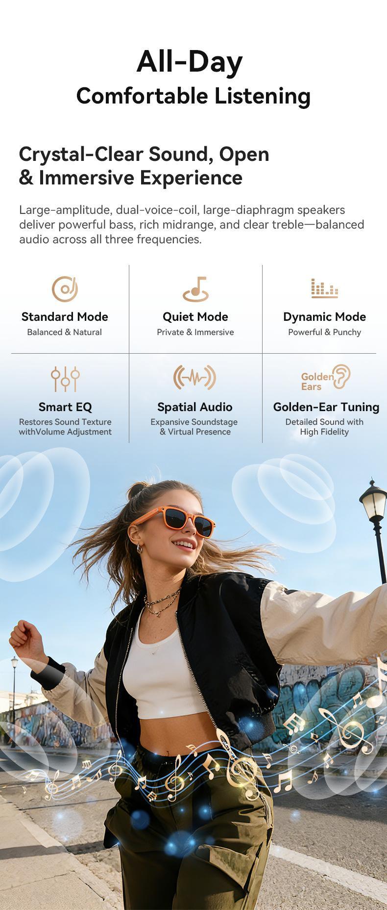 G1 AI Smart Glasses with Charging Case, 8MP HD Camera Glasses for Men Women, 1200P Video Recording, Open-Ear Bluetooth Glasses for Audio with AI Translation/Voice Control