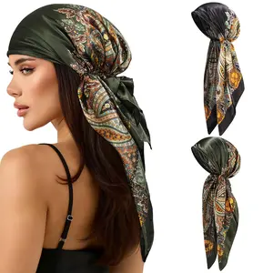 AWAYTR  2 Pack Pre-Tied Head Scarf for Women Chemo Patients Headwear Cancer Hair Loss Scarf Head Wrap Cover Hat Turban Cover