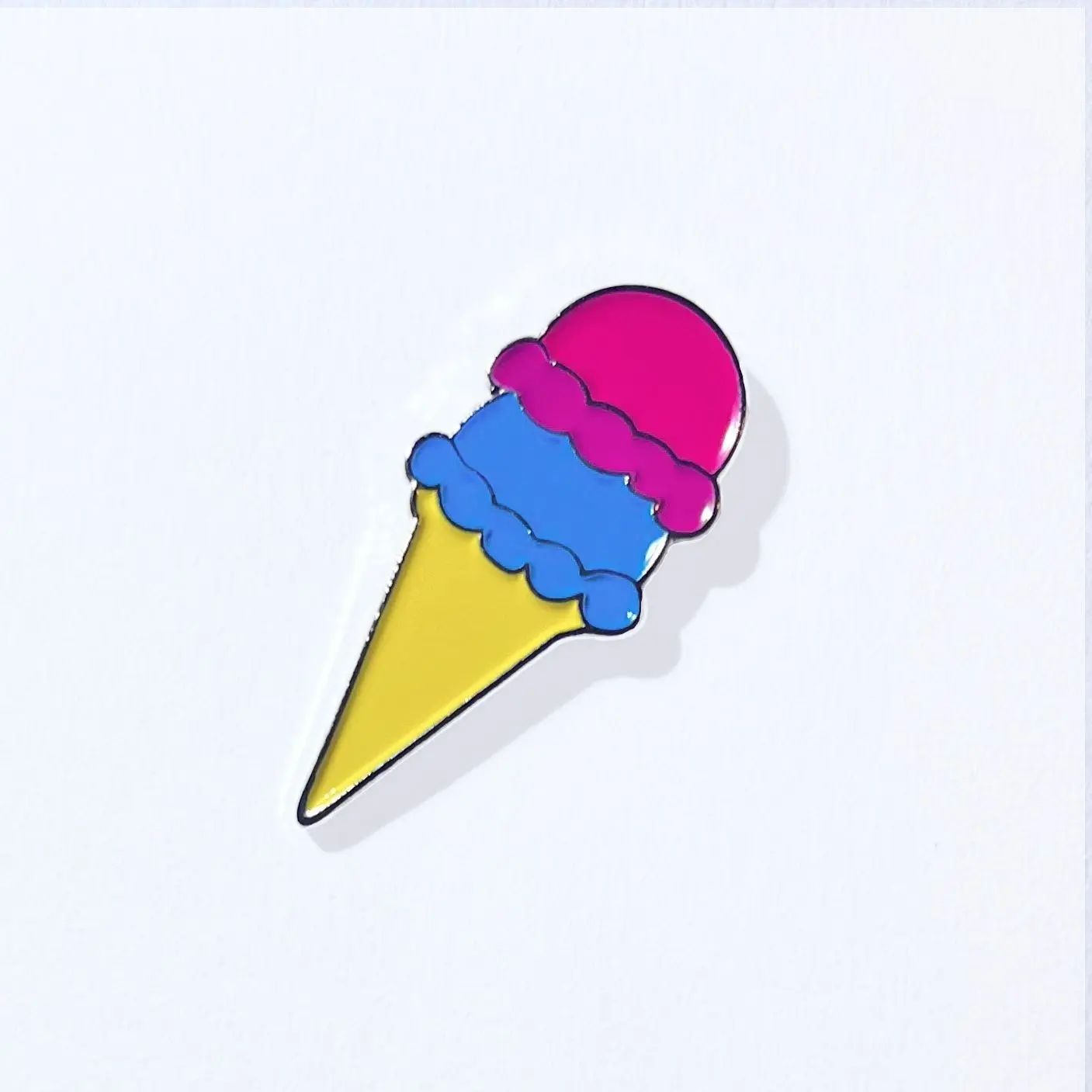Pansexual Popsicle Pride Pin - 1.25 Inch Silver Enamel Butterfly Clasp LGBTQ Pin with Custom Backing Card