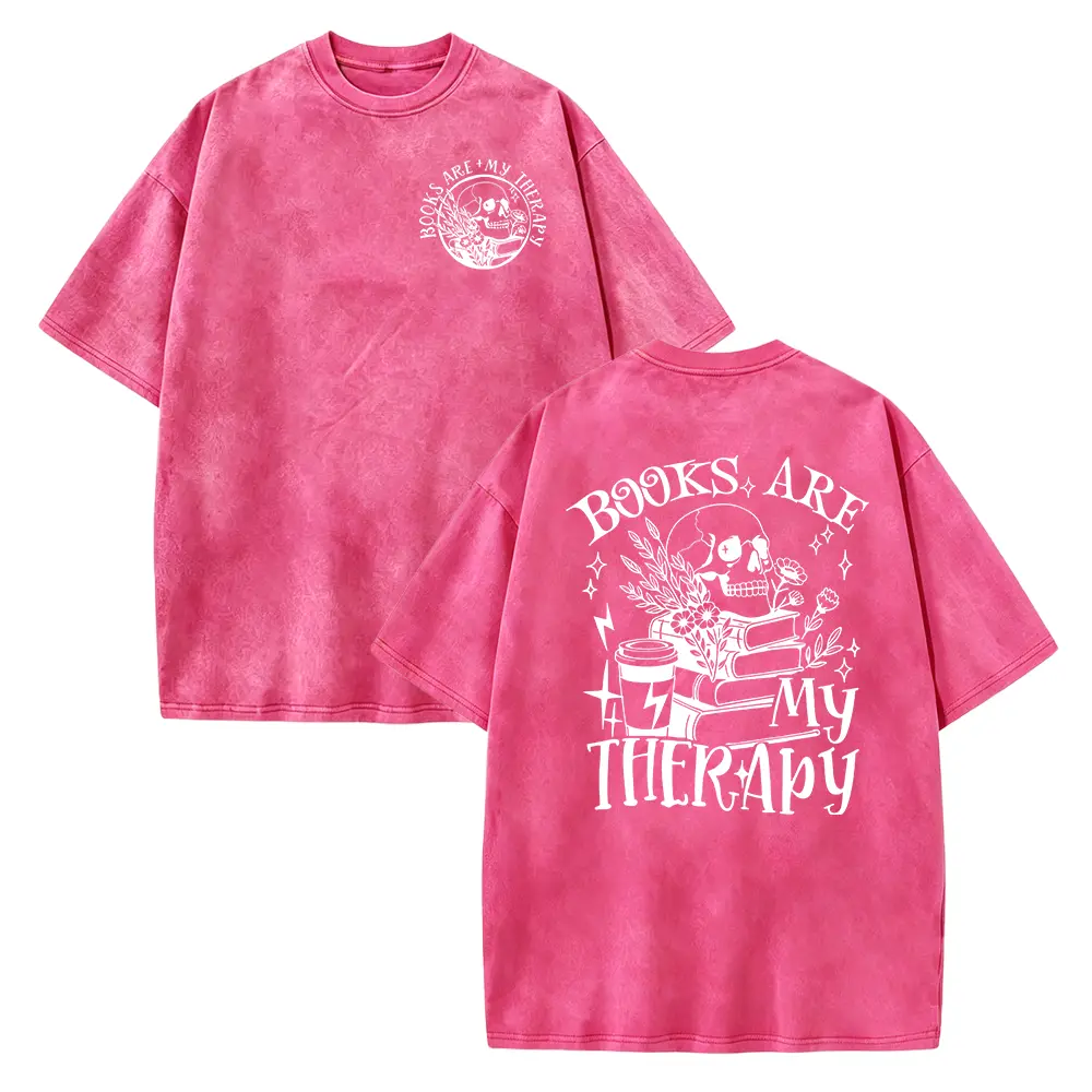 Books Are My Therapy Shirt, Floral Skull Book Lover Gift, Book Loving Reading Shirt, Shirt For Book Lovers