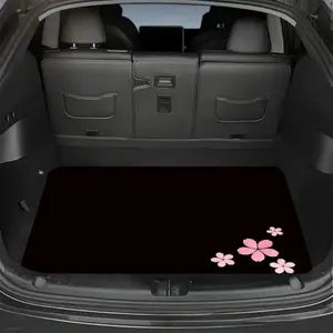 1pc Stylish & Beautiful Spring Cherry Blossom Pattern Car Trunk Mat | Enhances Interior Space & Texture, Fits All Models, Easy to Install & Maintain, Durable Polyester Car Accessory Automotive Mats