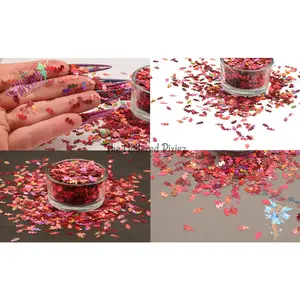 Precious pink Seahorse Hippocampus shape 7mm glitter Cute Fun Loose Glitter for Nail art Hair Face Body Craft & Resin supply Freshie Glitter