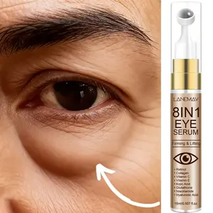 8-In-1 Eye Serum Balm, Eye Care Formula, Firming & Deep Hydration, Moisturizing, Smooth Texture, 360° Roller Massager, Contains Retinol Collagen Niacinamide Hyaluronic Acid