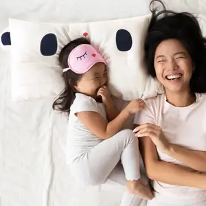 Choc chick Toddler Pillow for Sleeping, 20x12 Inches Soft Bedding, Machine Washable Supportive Toddler Pillow with Panda Print