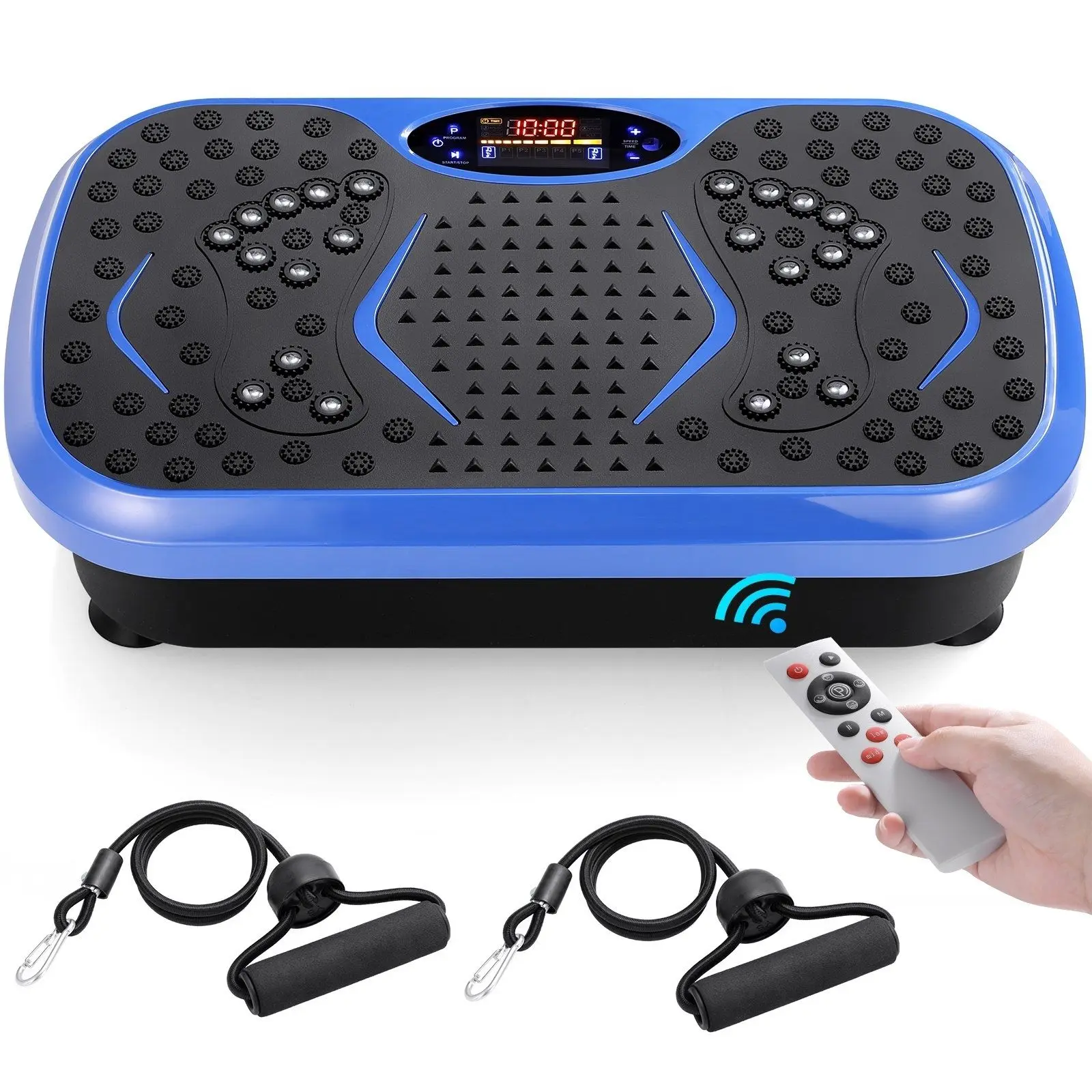 MAMIZO 3D Vibration Plate Exercise Machine - Compact Unisex Vibration Plates with Remote Control, Resistance Bands for Home Whole Body Workout & Massage
