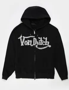VON DUTCH Patch Mens Zip-Up Hoodie