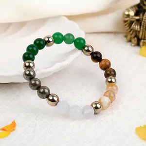 Astrotalk Wealth Manifestation Money Magnet Fusion Bracelet | Pyrite Citrine Green Aventurine Milky Quartz Tiger Eye | Stretchable Daily Wear Natural Bracelet | Boosts Confidence Financial Opportunities Mental Peace Clarity Thriving Life Removes Blockage