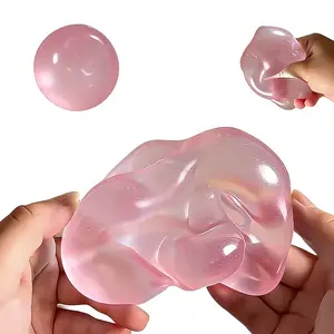 Pink Stress Relief toy Anti Stress Sensory Fidgets Toy Squishies Soft Simulated Transparent Slow-rebound Decompression Toy