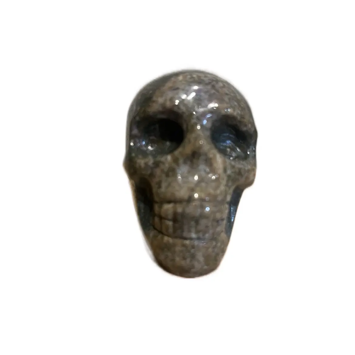 Ocean Jasper Skull - Natural Stone Statue for Home Decor