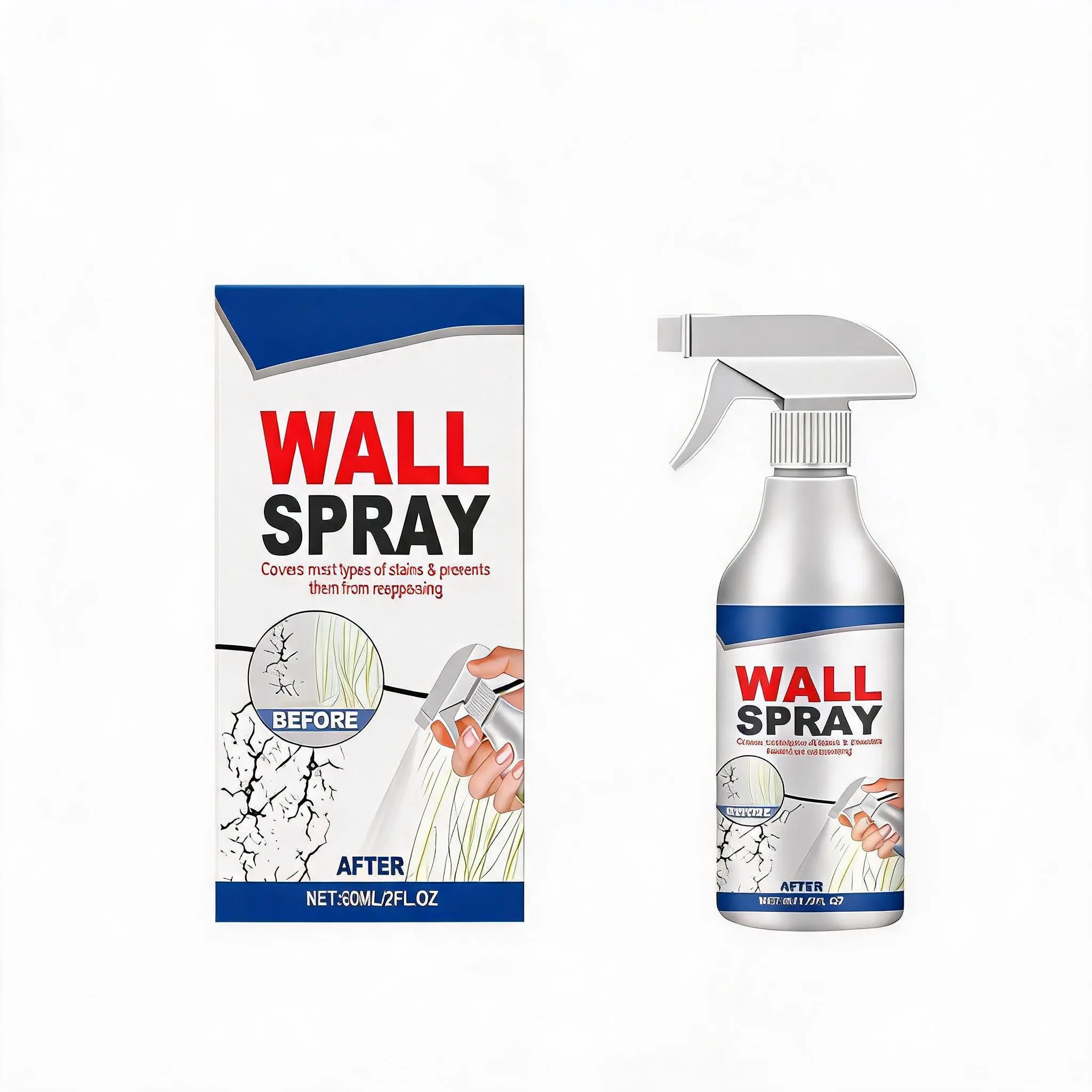 Magic Wall Touch Up Spray Paint, Wall Repair Spray Covers Stains, Peeling Drywall & Nail Holes, Indoor Wall Renovation Quick Repair Paint