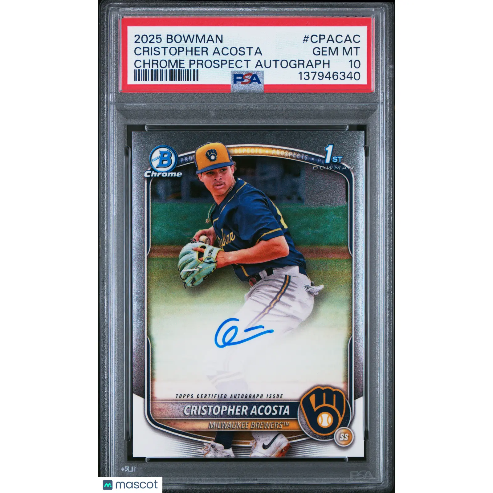 2025 Bowman Chrome Prospect Autographs Cristopher Acosta Rookie PSA 10 GEM MINT