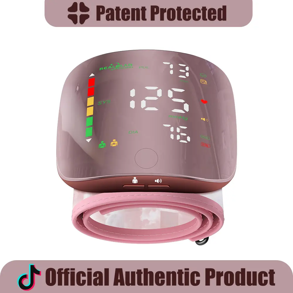 Ziqing Wrist Blood Pressure Monitor - LED Display, Touch Screen Cuff, 99x2 Reading Memory, Carrying Case for Home Healthcare, Daily Use, Mens Gifts