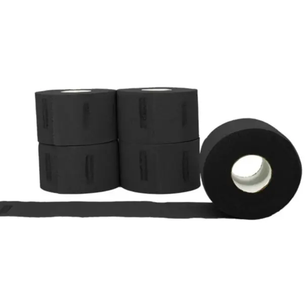 L3 Level 3 Disposable Flexible Neck Paper Strips, Self-Adhesive Pre-Cut Easy-to-Use, Haircare & Styling Hairdress Supplies for Barbers, 5 Rolls (100 Each) Black