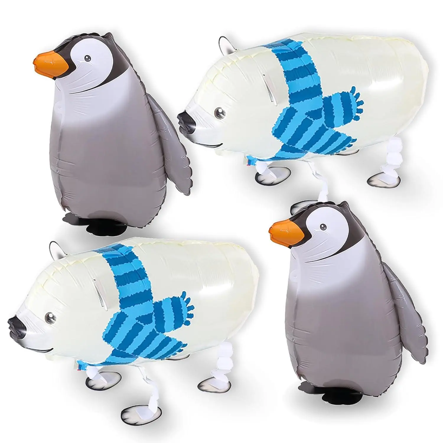 4Pcs Walking Animal Balloons Polar Bear Penguin Balloons For Kids Birthday Party Winter Theme Party Baby Shower Decorations