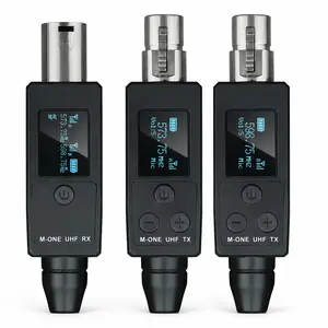 NILUNWEI 3 Pieces Wireless Microphone Transmitter and Receiver Plug-on Microphone Wireless System Audio Adapter