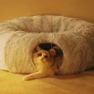 Cat Tunnel Plush Donut Bed