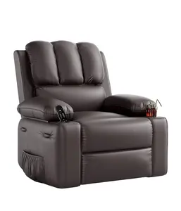 GARVEE 360° Swivel Rocker Recliner Chair with Heat and Massage, Soft High-Density Sponge, Cup Holder & Side Pocket, Available in Multiple Colors for Living Room, Bedroom, and Nursery