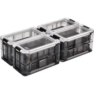 Small Tackle Box 8pcs Removable Freely Assemble Fishing Tackle Storage Boxes Strip Seal Luminous Waterproof Fishing Tackle Organizer With Magnetic Function Storage Organizer Box