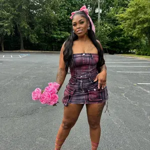 Women's Pink Demin 2 Piece Set for Casual Outfits - Overalls, Womenswear