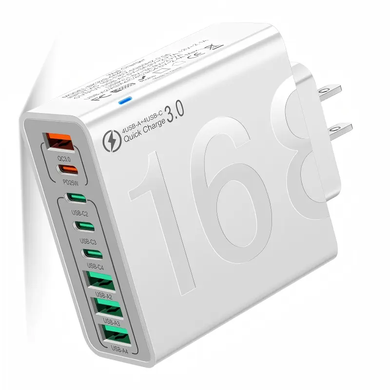 【DealsForYouDays】4 USB-C & 4 USB-A Fast Charging USB Hub PortableSmart 8port Charger for Multiple Devices SmartCharger for Phones, Tablets & More