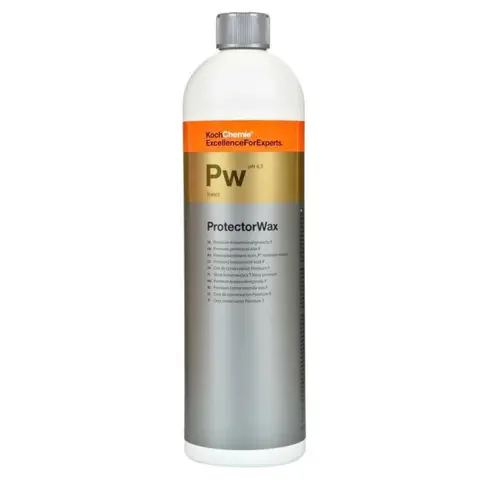Koch Chemie PW Series 1L Polymer-Based Vehicle Protector Wax, Spray-On Rinse-Off Hydrophobic Coating, UV & Salt Guard, Dilutable 1:200, Manual/Automated Application for All Exteriors, Long-Lasting Shine Wet Wax