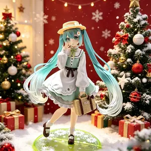 One Piece Hatsune Miku Figure, Spring Picnic Casual Outfit Version ，Miku Collectible Statue, Anime Girl with Straw Hat & Basket，Miku Anime Figure, Vocaloid Collectible for Fans & Display