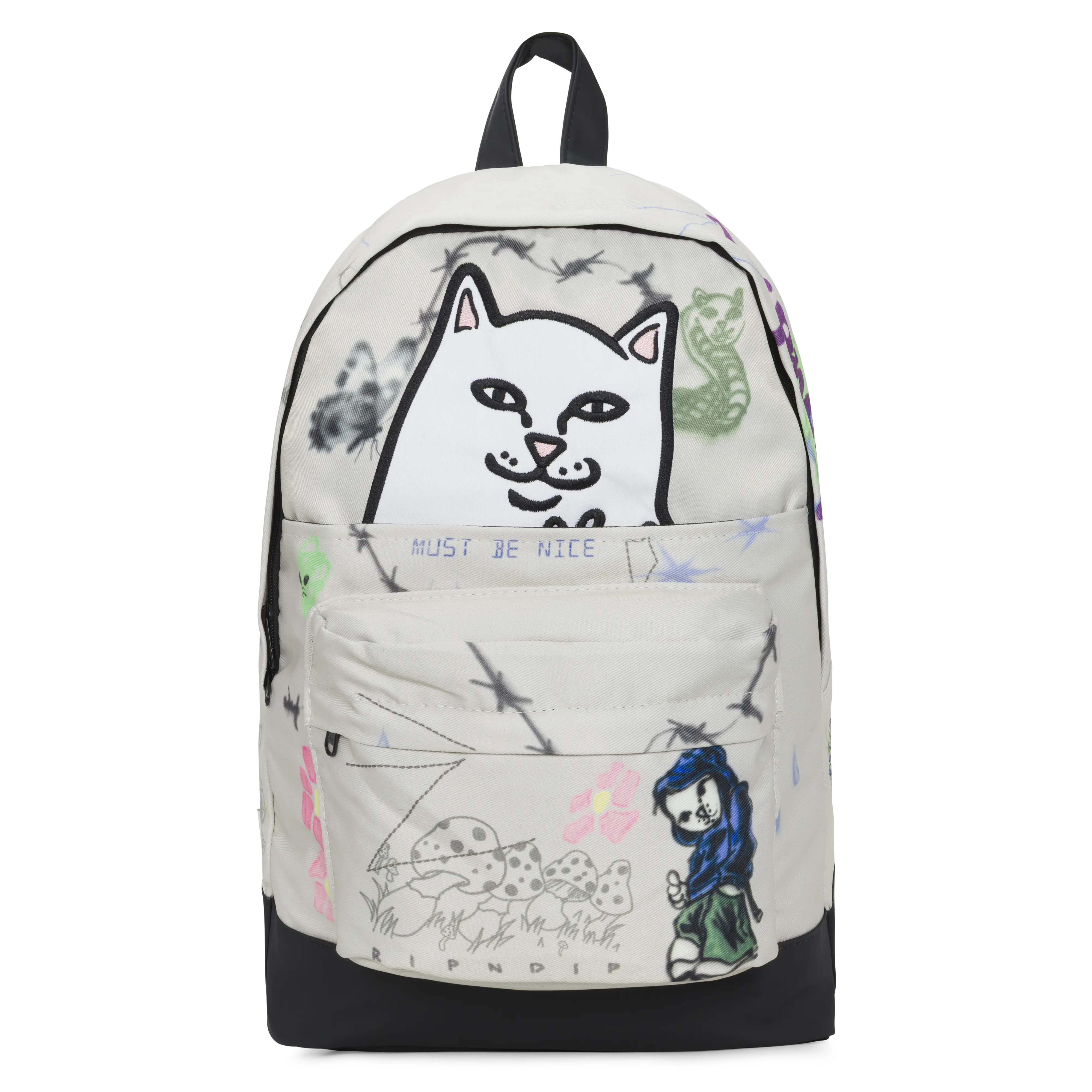 Goosebumps Velcro Casual Printed Backpack, Kids Bookbag with 2 Zipper Pockets, Ideal for First Day of School (Bone)