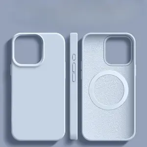 Aesthetic MagSafe Silicone Case for IPhone 17 16 15 14 13 12 Anti Scratch Comfort Grip Slim Smooth Liquid Silicone Stylish Protective Cover