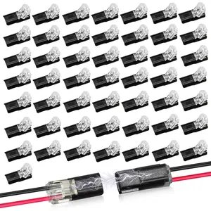 【FathersDayGift】Double-Wire Plug-in Connector Led Light Strip Connectors 2 Pin, Low Voltage Wire Connector with Locking Buckle, Fast Connect Plugs Led Connectors for Strip Lights,Lead strip automotive wiring electricity Power Distribution Secure,Diy