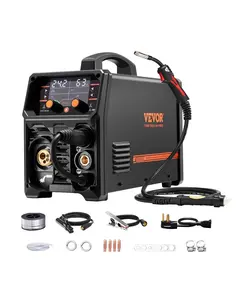 【DealsForYouDays】VEVOR Pro MIG Welder,  , 250Amp Pluse Mig Welding Machine, 5-in-1 Synergic Welder Machine Gas MIG/Flux Core MIG/Stick/Lift TIG/AU TIG, 110V/220V Dual Voltage Aluminum Mig Welder with LCD Screen Display
