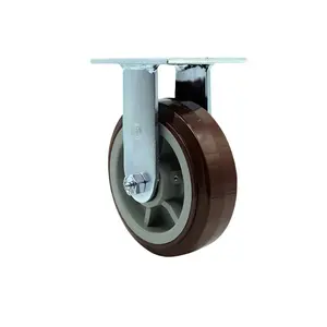 6" Heavy Duty Rigid Caster with Polyurethane Tread Wheel - 900 lbs Capacity - Service Caster Brand