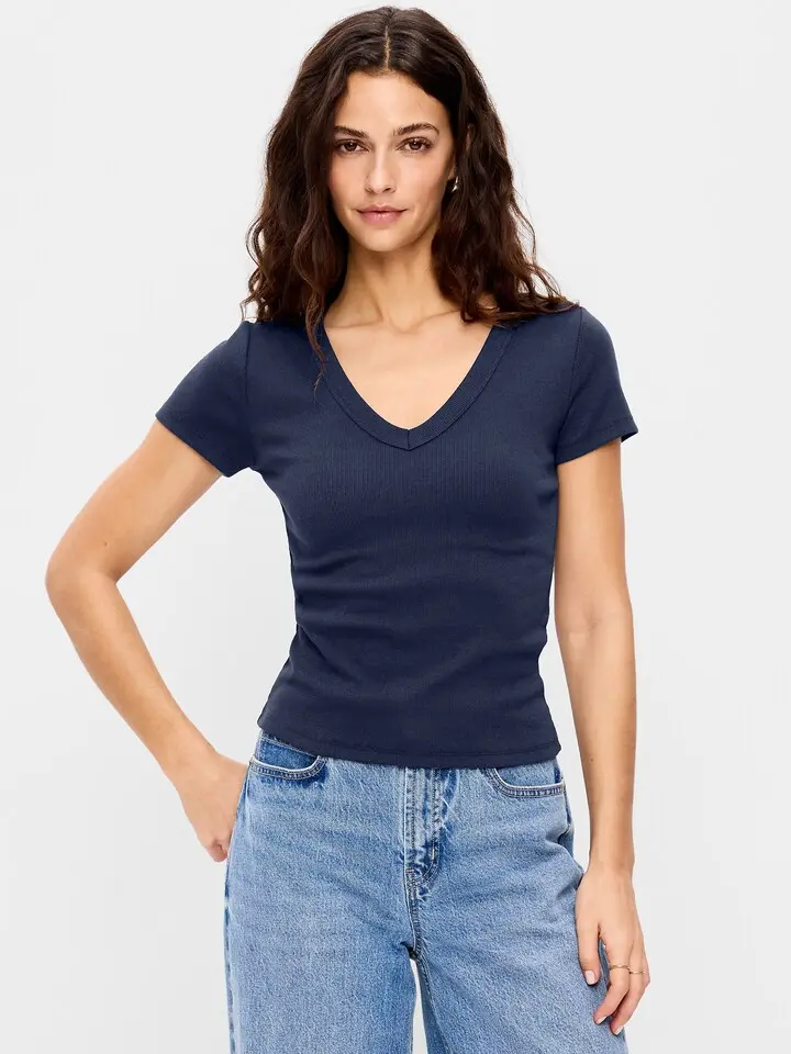 Old Navy Women's Snug V-Neck Crop T-Shirt