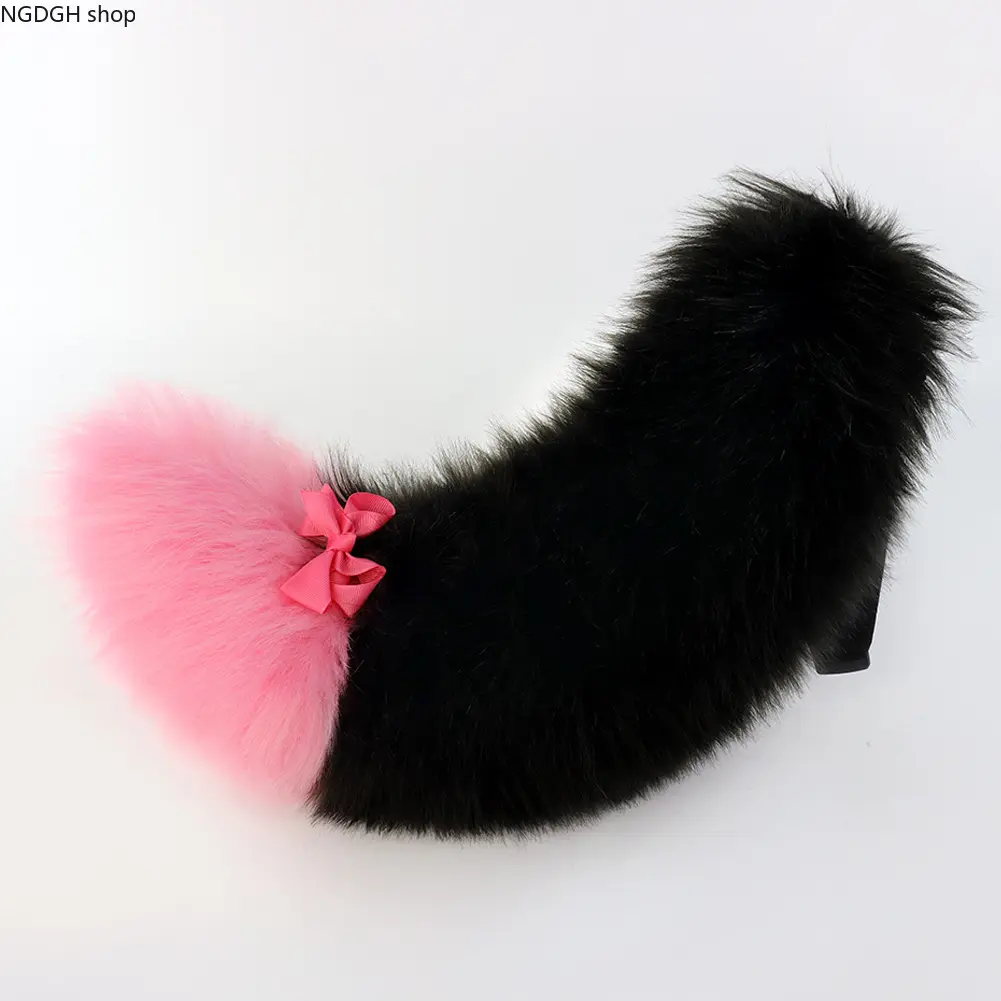 Cute Faux Fur Costume Tail - Fox or Cat Style, Whimsical Party Accessory for Cosplay, Conventions (Sports & Outdoor Outfit Accent), Whimsical Accessories