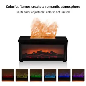 Flame Design Humidifier  7-Color LED fire Diffuser for Relaxation & Better SleepUltrasonic Air Humidifier & Oil Diffuser  Quiet Operation, 7-Color Mood Light auto-off essential oil diffuser , fireplace Aromatherapy for Home & Office aroma diffuser