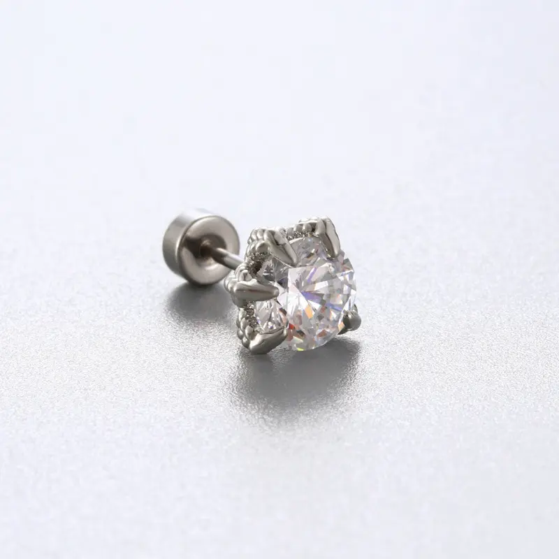 16G G23 Titanium 6-Prong CZ Double Screw Cartilage Stud Set, ASTM F136 Titanium Piercing Jewelry, Hypoallergenic Internally Threaded Nose Studs for Women Men 16G G23 Titanium 6-Prong CZ Double Screw Cartilage Stud Set, ASTM F136 Titanium Piercing Jewelry, Hypoallergenic Internally Threaded Nose Studs for Women Men